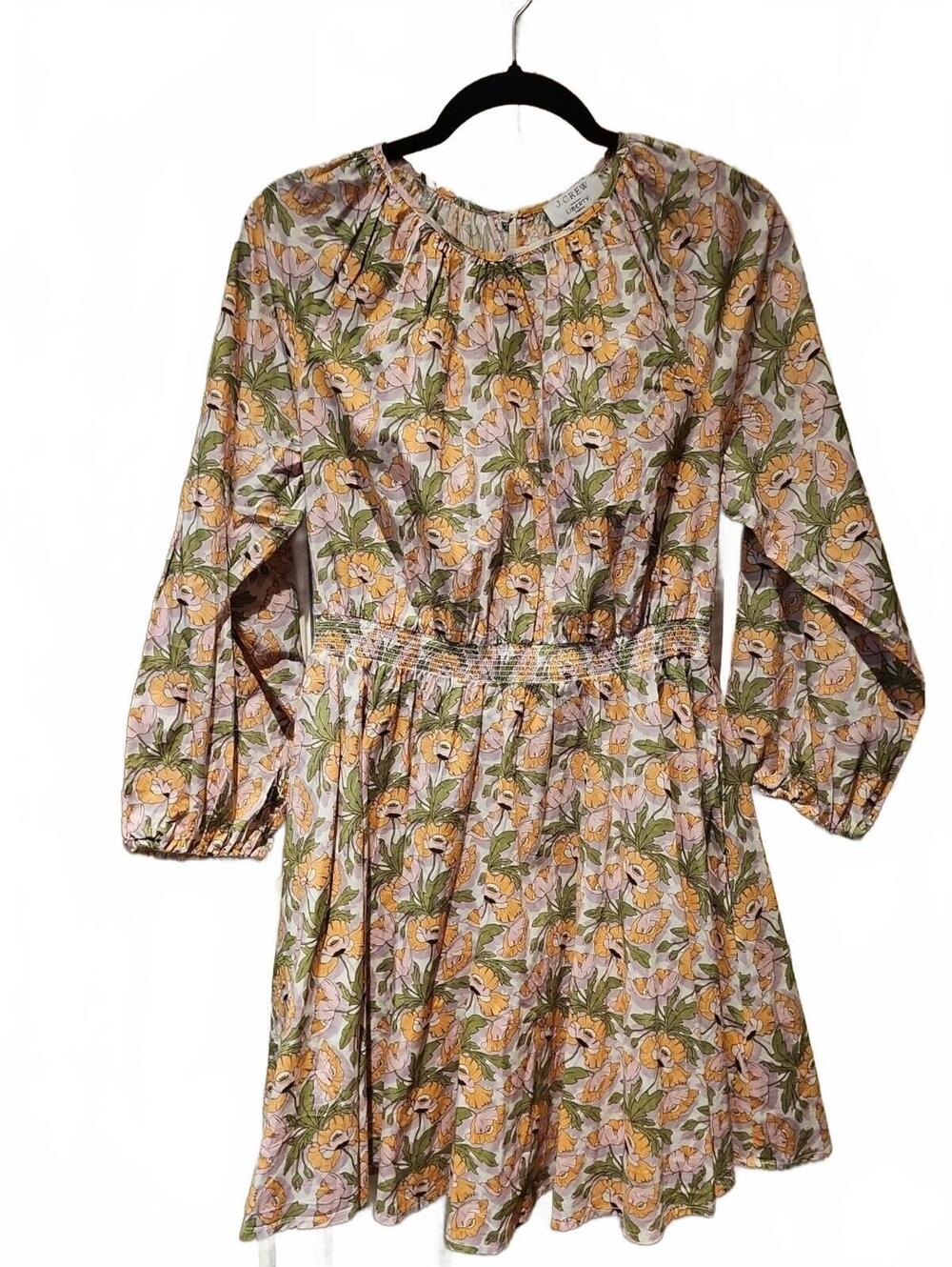 J.Crew x Liberty Fabric Small Smocked Waist Mini Dress Butterfield Poppy Print